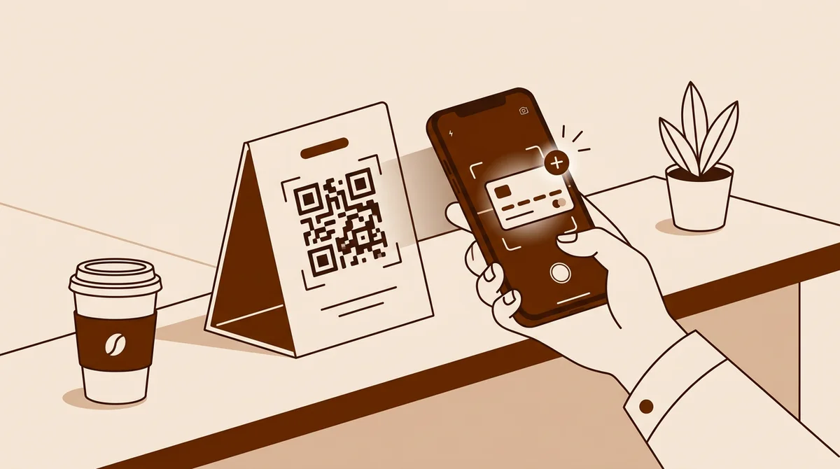 Zákazník pridáva digitálnu kartu cez QR kód